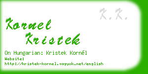 kornel kristek business card